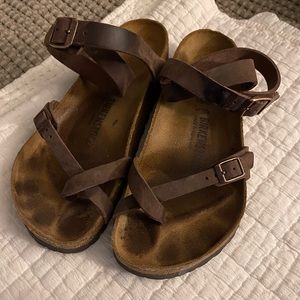 Birkenstock Yara strap sandal brown leather size 40 women size 9